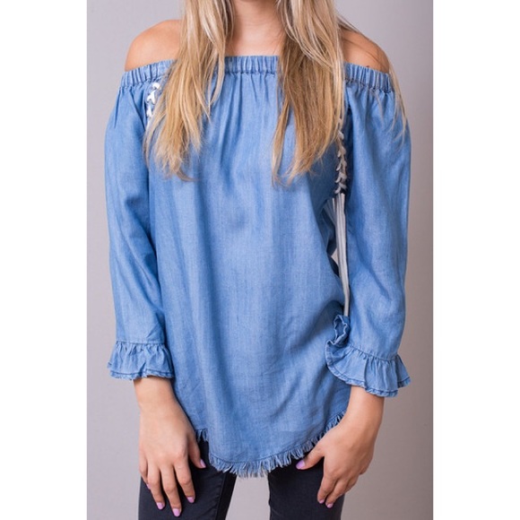 Denim Lace Up Tunic - Billy T - Picture 5 of 15